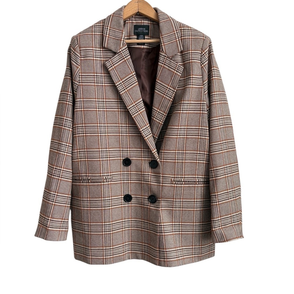 Urban Outfitters Plaid Double Breasted Blazer Jacket Size Large